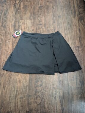Yoga Democracy XXL Black Women’s A-Line Skort with Front Slit Plus Size